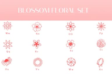 Blossom Floral Set by Heartcraft Atelier — Dingbats Font — thumbnail 3
