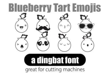 Blueberry Tart Emojis by Illustration Ink — Dingbats Font — thumbnail 1