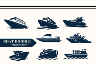 Boat Doodle by Apiwat Type — Dingbats Font — thumbnail 1