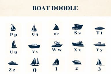 Boat Doodle by Apiwat Type — Dingbats Font — thumbnail 3