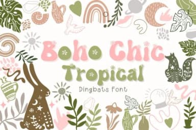 Boho Chic Tropical by Pui Art — Dingbats Font — thumbnail 1