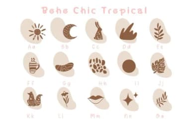 Boho Chic Tropical by Pui Art — Dingbats Font — thumbnail 2