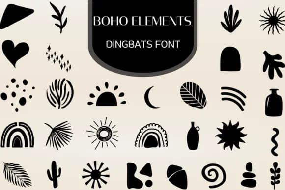 Boho Elements by Heartcraft Atelier — Dingbats Font