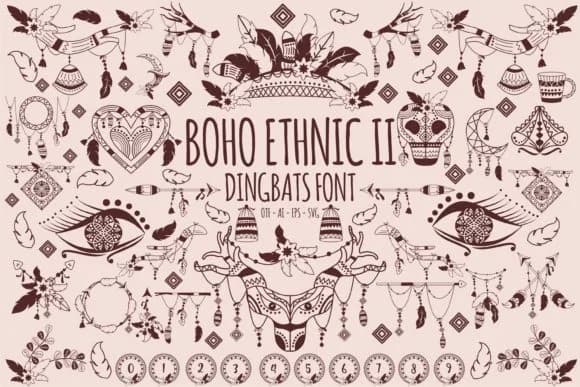 Boho Ethnic II by edywiyonopp — Dingbats Font