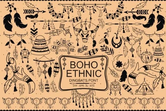 Boho Ethnic by Edywiyonopp — Dingbats Font