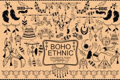 Boho Ethnic by Edywiyonopp — Dingbats Font — thumbnail 1