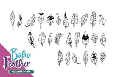 Boho Feather by onoborgol — Dingbats Font — thumbnail 2