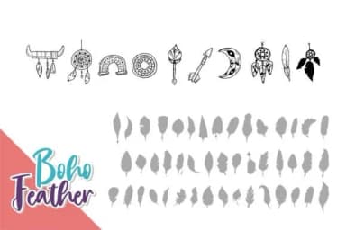 Boho Feather by onoborgol — Dingbats Font — thumbnail 4