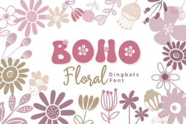 Boho Floral by Pui Art — Dingbats Font — thumbnail 1