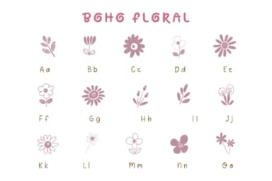 Boho Floral by Pui Art — Dingbats Font — thumbnail 6