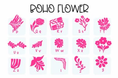 Boho Flower by Sirinart — Dingbats Font — thumbnail 3