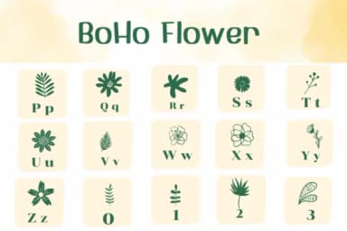 Boho Flower by Ketsarin — Dingbats Font — thumbnail 3
