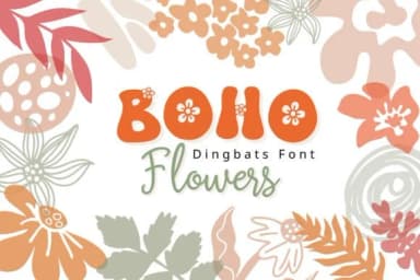 Boho Flowers by Pui Art — Dingbats Font — thumbnail 1