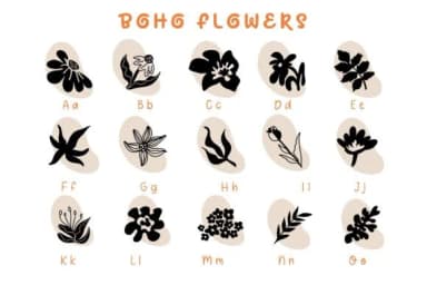 Boho Flowers by Pui Art — Dingbats Font — thumbnail 2