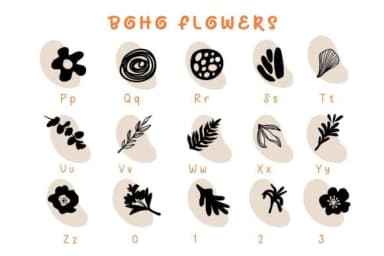 Boho Flowers by Pui Art — Dingbats Font — thumbnail 3
