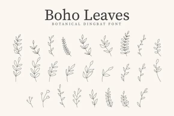 Boho Leaves by CraftedType Studio — Dingbats Font