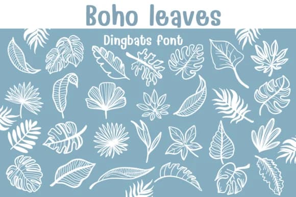 Boho Leaves by Sontaya — Dingbats Font