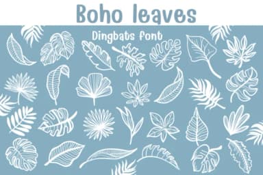 Boho Leaves by Sontaya — Dingbats Font — thumbnail 1