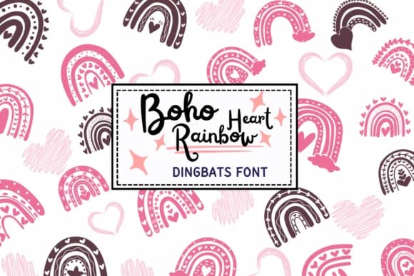 Boho Rainbow Heart by PraewDesigns — Dingbats Font