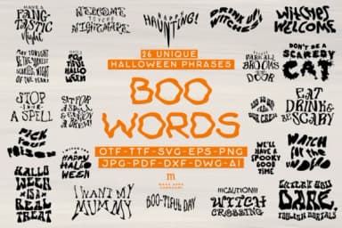 Boo Words by Masa Aska Sanurumi — Dingbats Font — thumbnail 1