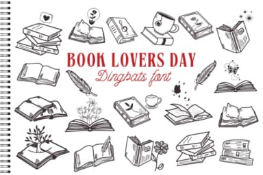 Book Lovers Day by Nun Sukhwan — Dingbats Font — thumbnail 1