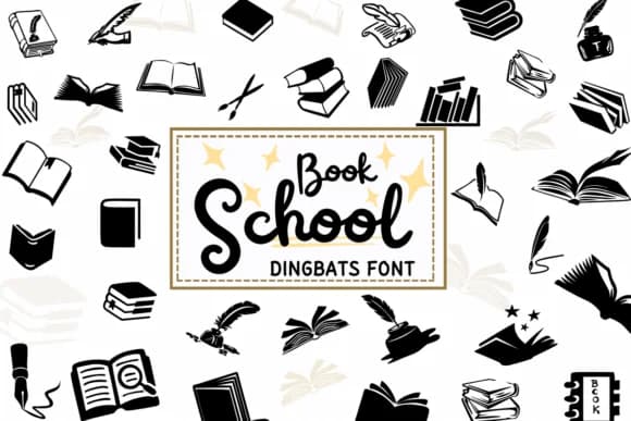 Book School by PraewDesigns — Dingbats Font