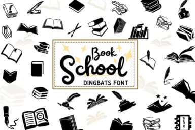 Book School by PraewDesigns — Dingbats Font — thumbnail 1