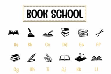 Book School by PraewDesigns — Dingbats Font — thumbnail 2