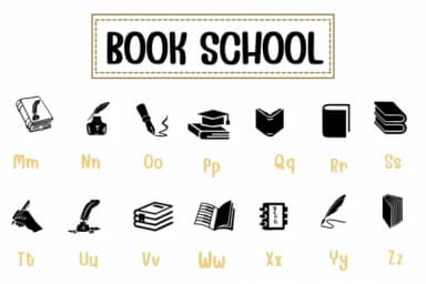 Book School by PraewDesigns — Dingbats Font — thumbnail 3