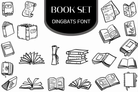 Book Set by Heartcraft Atelier — Dingbats Font