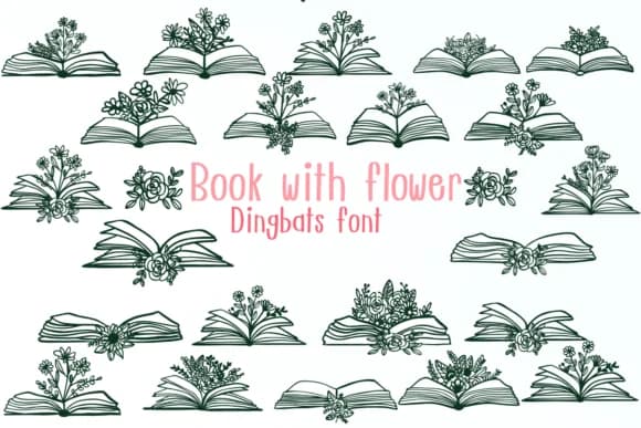 Book with Flower by Nongyao — Dingbats Font