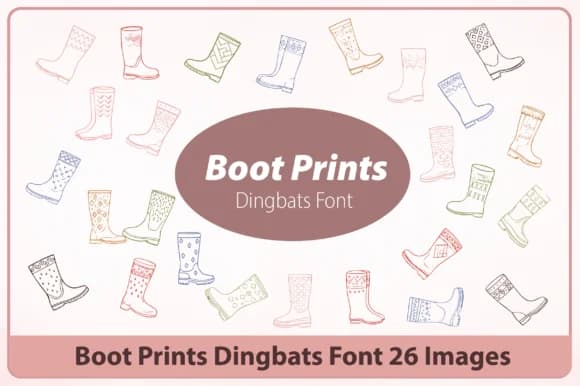 Boot Prints by Happy Bamboo — Dingbats Font