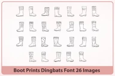 Boot Prints by Happy Bamboo — Dingbats Font — thumbnail 2