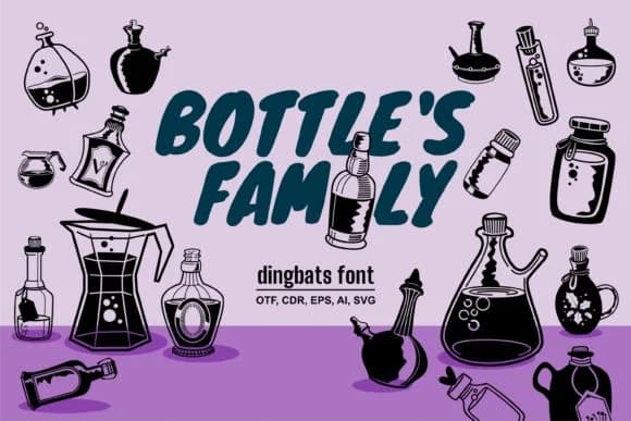 Bottle's Family by onoborgol — Dingbats Font