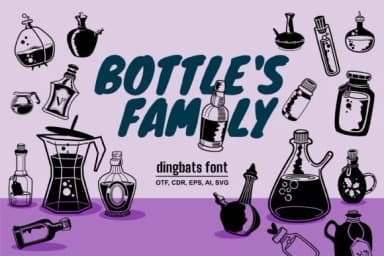 Bottle's Family by onoborgol — Dingbats Font — thumbnail 1