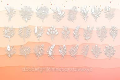 Bouquet of Feathers by MOMAT THIRTYONE — Dingbats Font — thumbnail 3