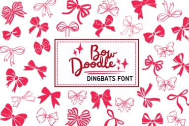 Bow Doodle by PraewDesigns — Dingbats Font — thumbnail 1