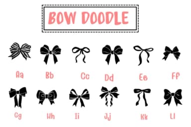 Bow Doodle by PraewDesigns — Dingbats Font — thumbnail 2
