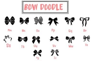 Bow Doodle by PraewDesigns — Dingbats Font — thumbnail 3
