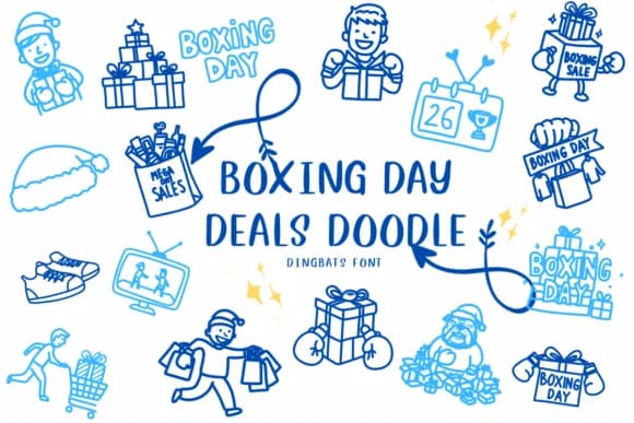 Boxing Day Deals Doodle by CHANOK — Dingbats Font