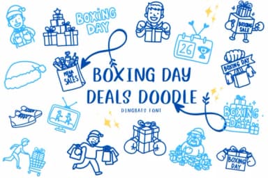 Boxing Day Deals Doodle by CHANOK — Dingbats Font — thumbnail 1