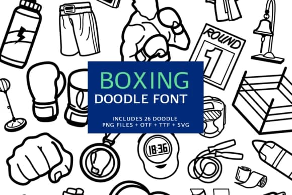 Boxing Doodle by digitalplannerland — Dingbats Font