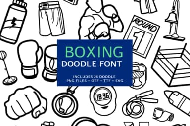 Boxing Doodle by digitalplannerland — Dingbats Font — thumbnail 1