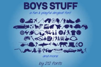 Boys Stuff by 212 Fonts — Dingbats Font — thumbnail 1