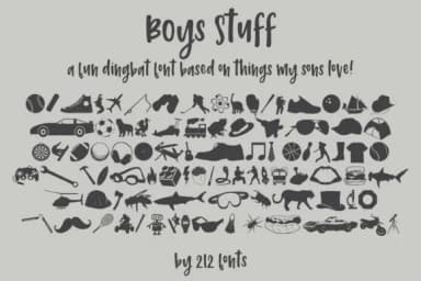 Boys Stuff by 212 Fonts — Dingbats Font — thumbnail 4