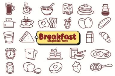 Breakfast by Chonada — Dingbats Font — thumbnail 1