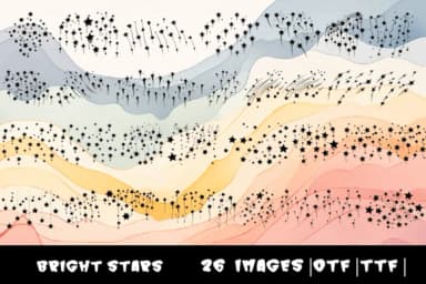 Bright Stars by MOMAT THIRTYONE — Dingbats Font — thumbnail 1