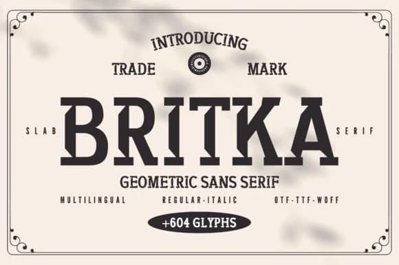 Britka by Minimalistartstudio — Slab Serif Font