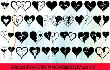Broken Heart Heart by MOMAT THIRTYONE — Dingbats Font — thumbnail 2