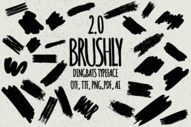 Brushly 2.0 by Minimalistartstudio — Dingbats Font — thumbnail 1